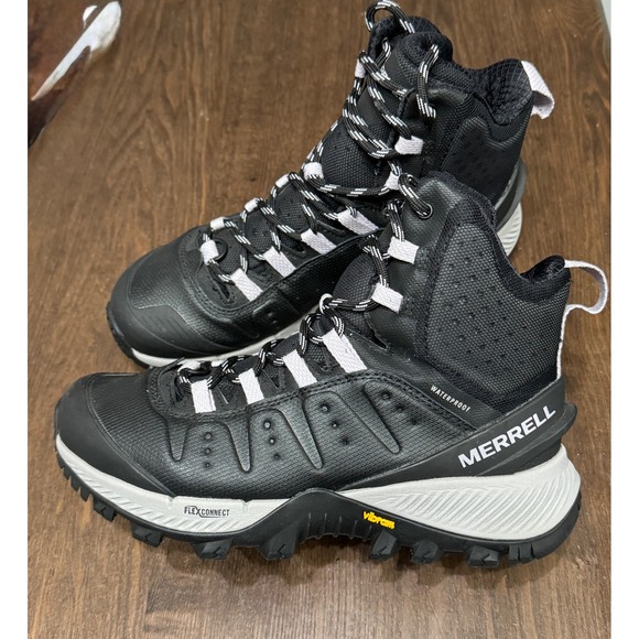 Merrell Womens Boots Waterproof Therma Cross 3 Vibram FlexConnect Black Size 8 - Picture 2 of 11